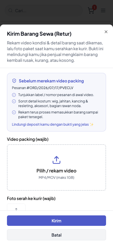 Cara Mengembalikan Kostum Sewaan - langkah 3