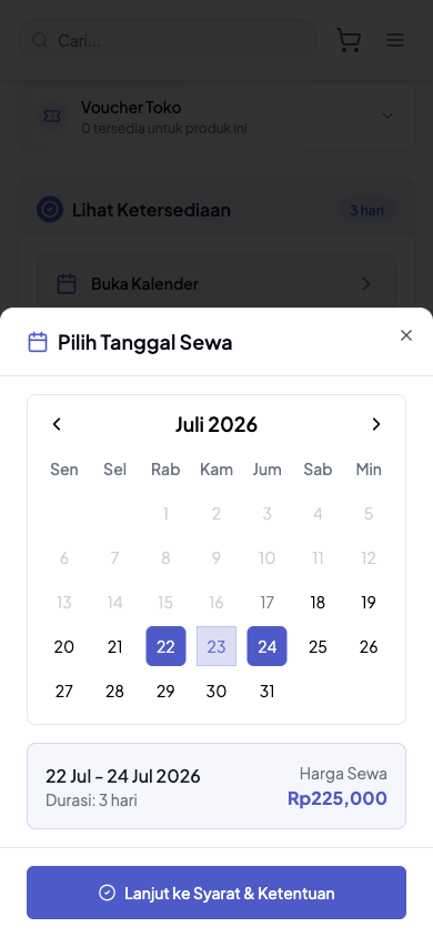 Cara Menyewa Kostum - langkah 2