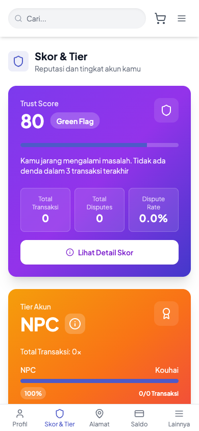 Skor dan Tier Akun - langkah 1